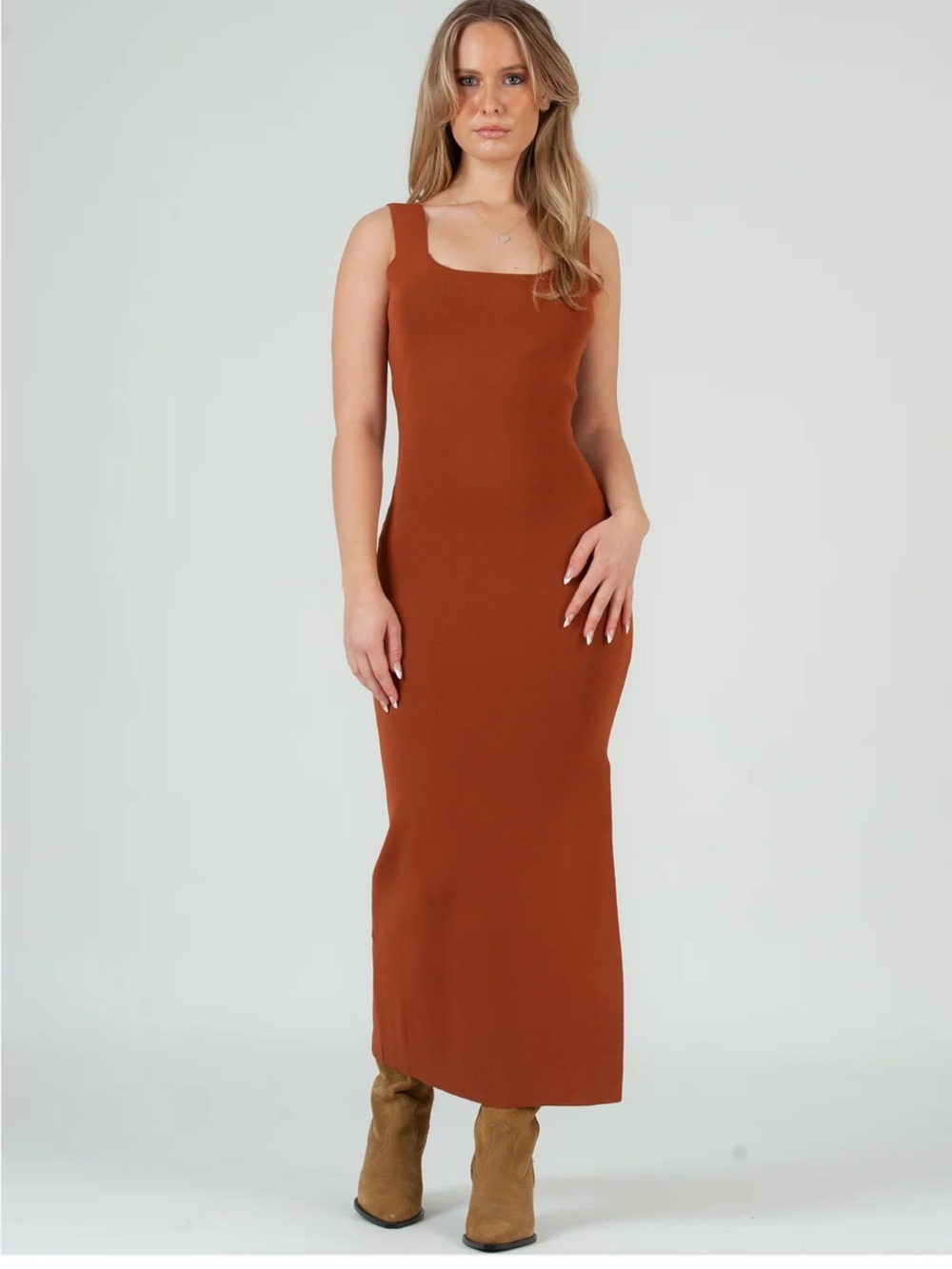 NWOT Lucca Caramel Knit Midi Dress